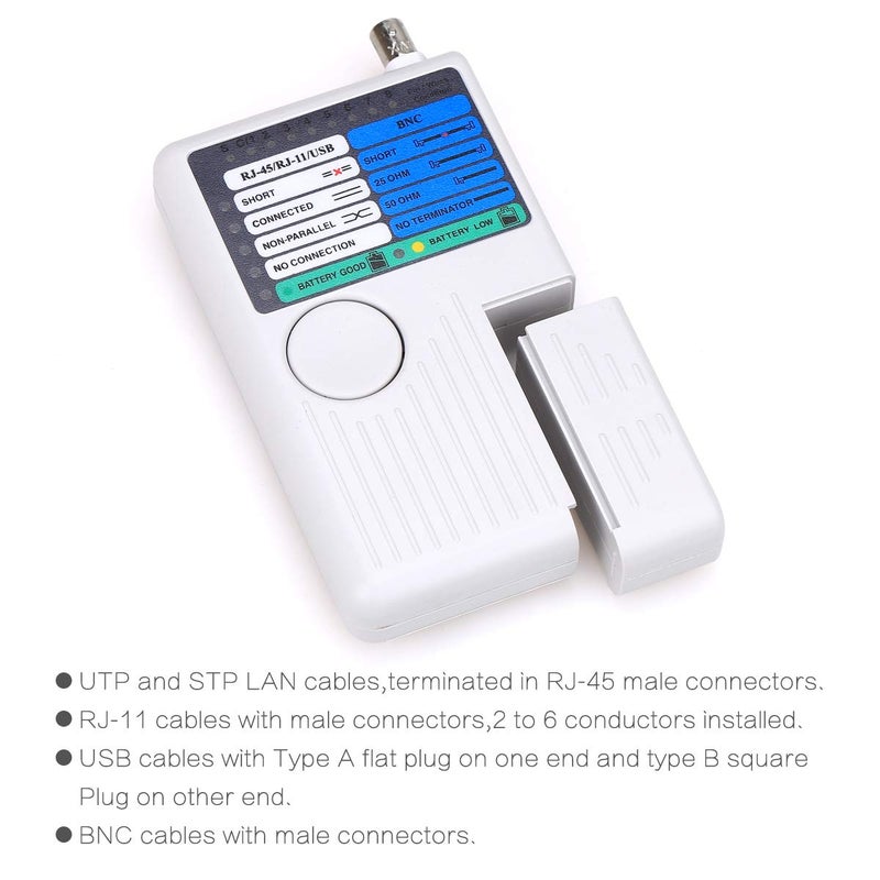 KELUSHI 4-in-1 Network Cable Tester Remote RJ11 RJ45 USB BNC Phone Cable Tester Meter - Image 5